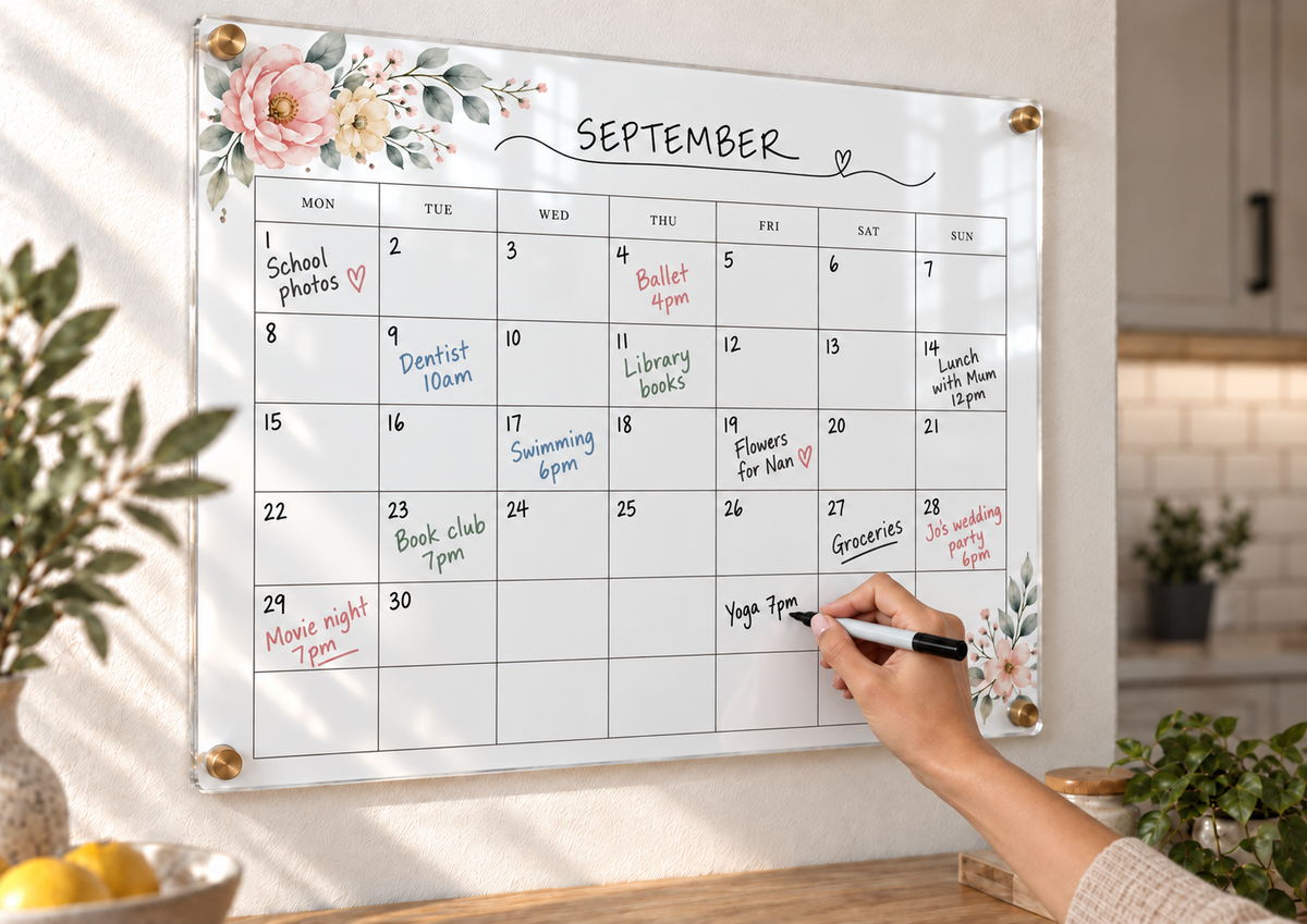 05_-_Floral_Whisper_A3_Acrylic_Wall_Calendar_-_Dry_Erase_-_EP-AC-A3-002_-_649310204779_-_Writing_in_Use.png