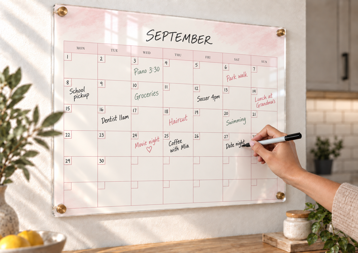 05_-_Rose_Mist_A3_Acrylic_Wall_Calendar_-_Dry_Erase_-_EP-AC-A3-005_-_649310204809_-_Writing_in_Use.png