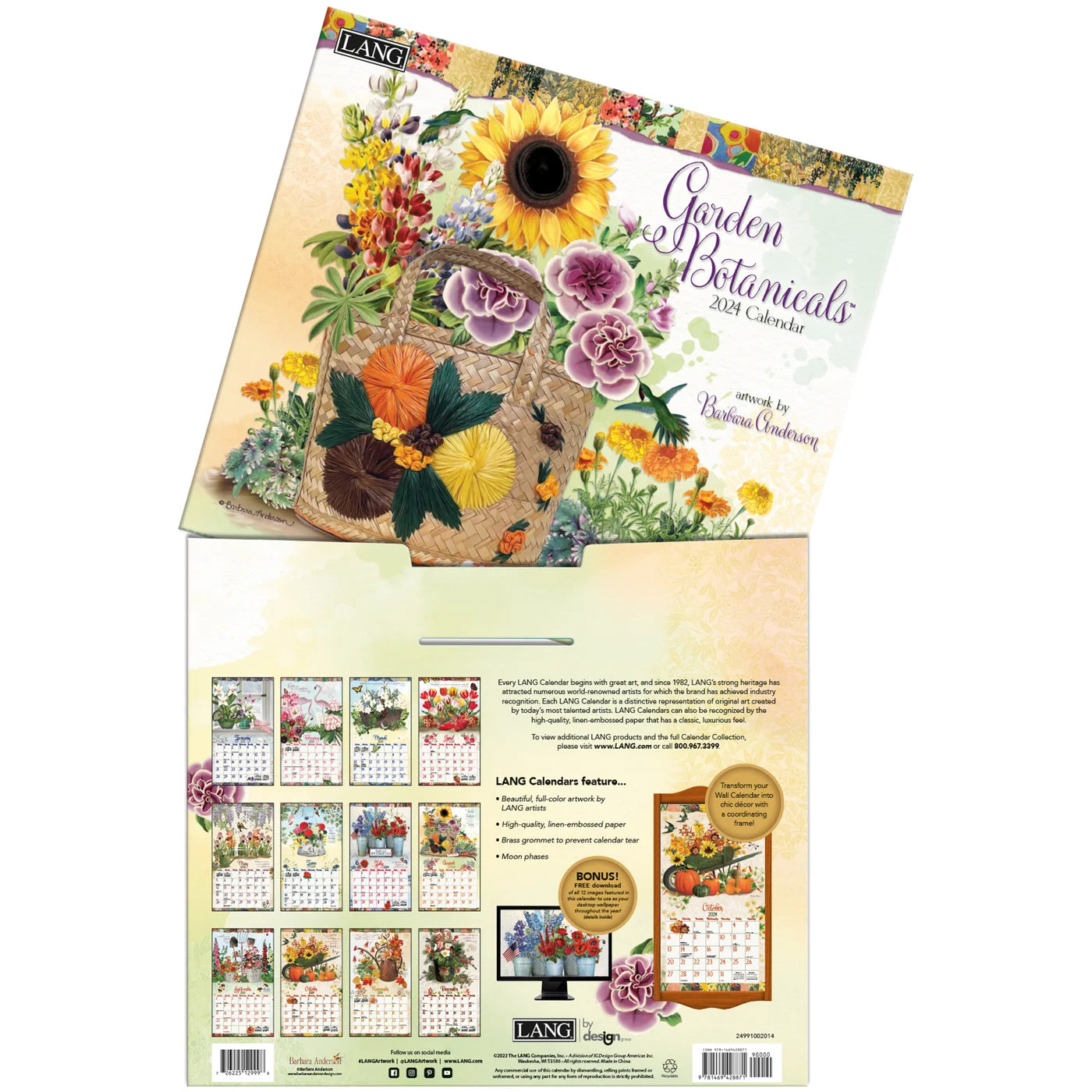 2024 LANG Garden Botanicals by Barbara Anderson - Deluxe Wall Calendar