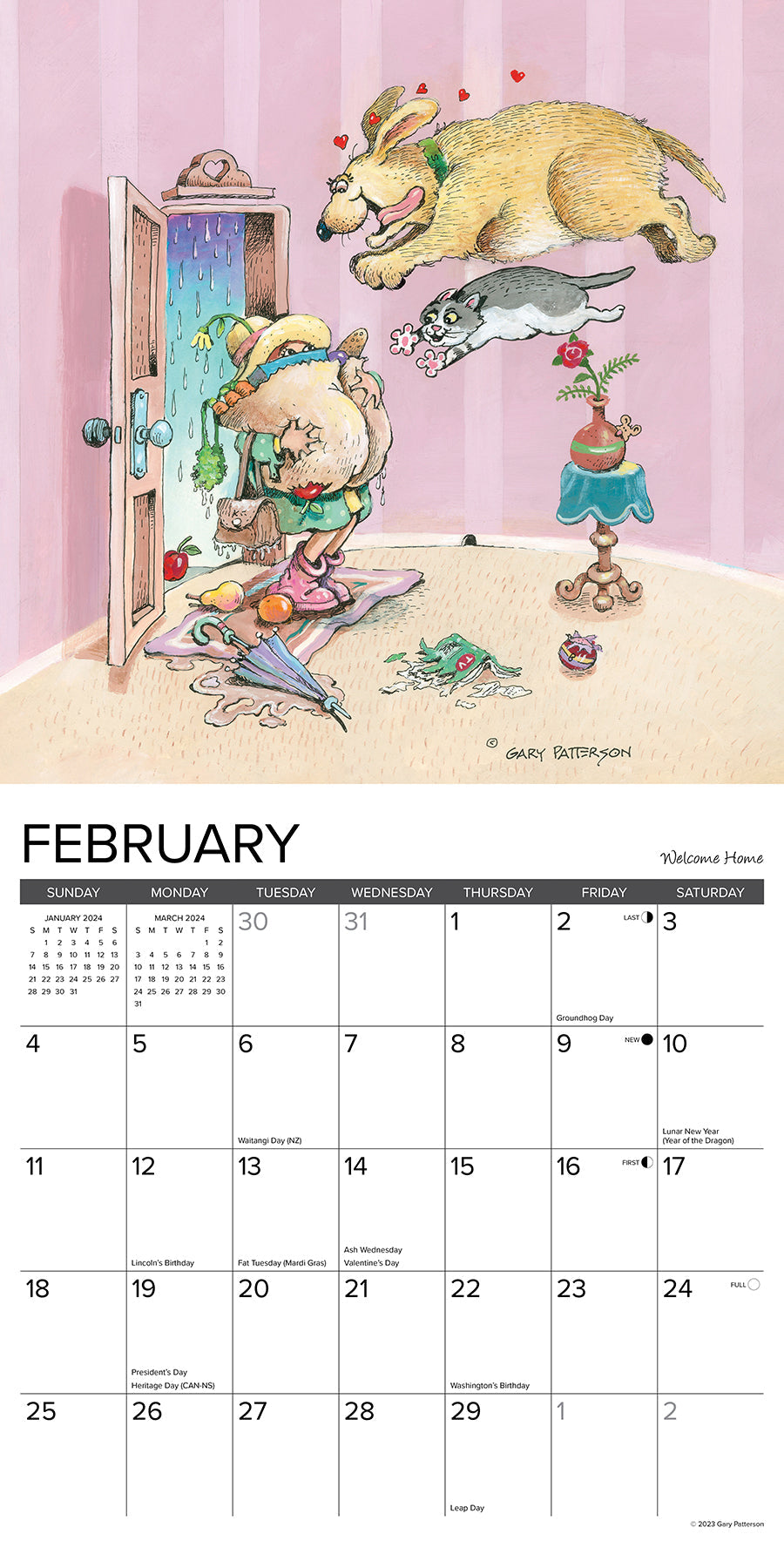 2024 Gary Patterson's Paws n Claws Square Wall Calendar Art