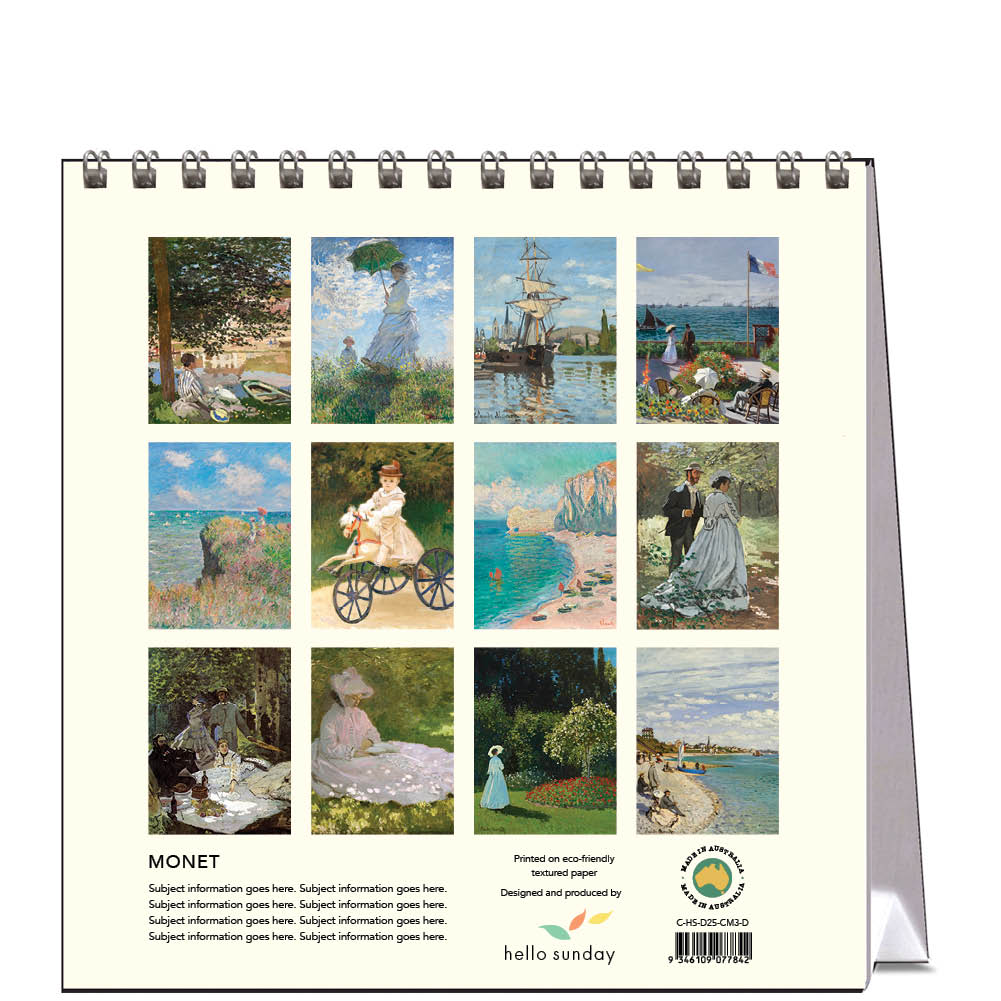 2025 Monet People and Places - Desk Easel Calendar