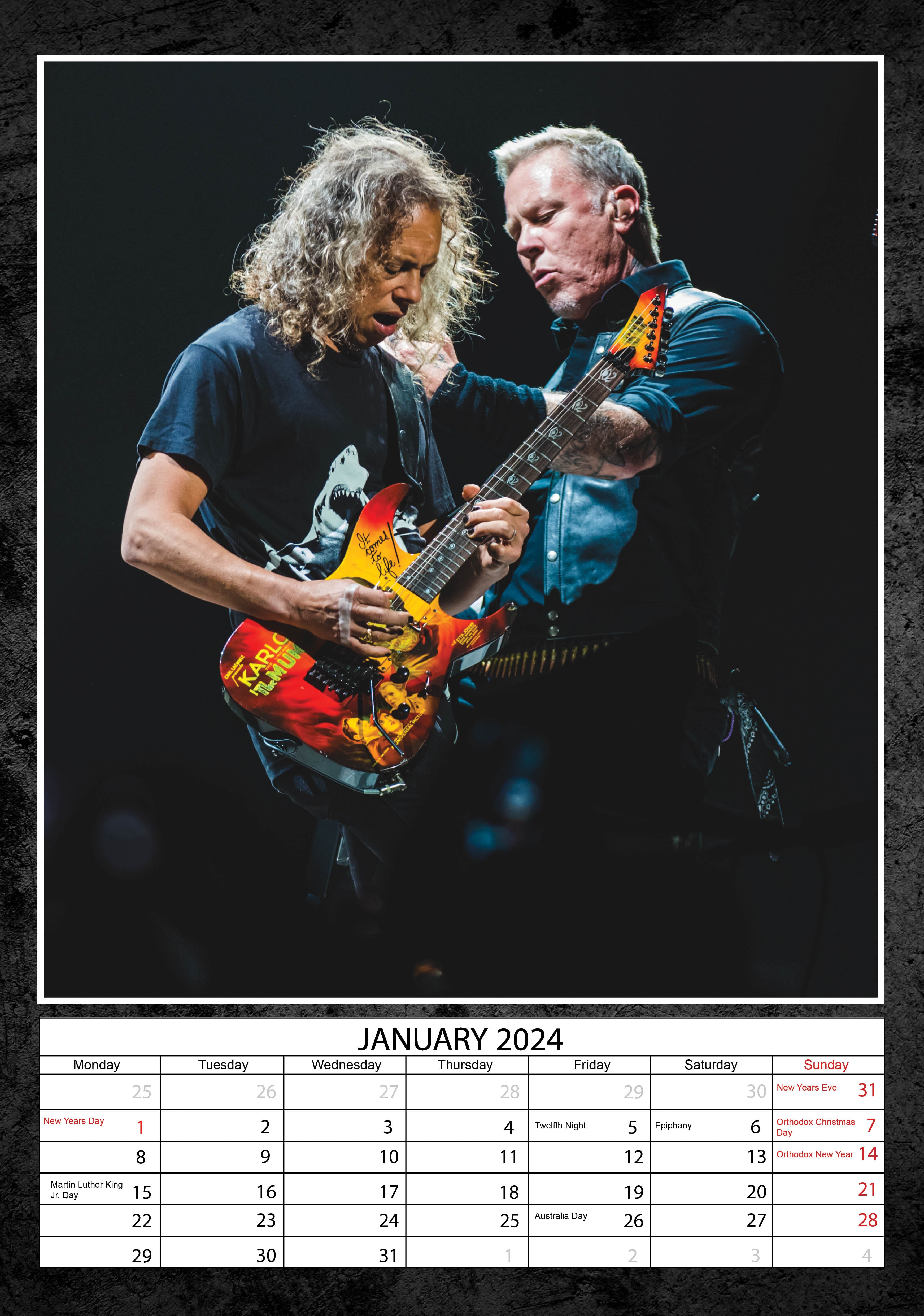 2024 Metallica - A3 Wall Calendar