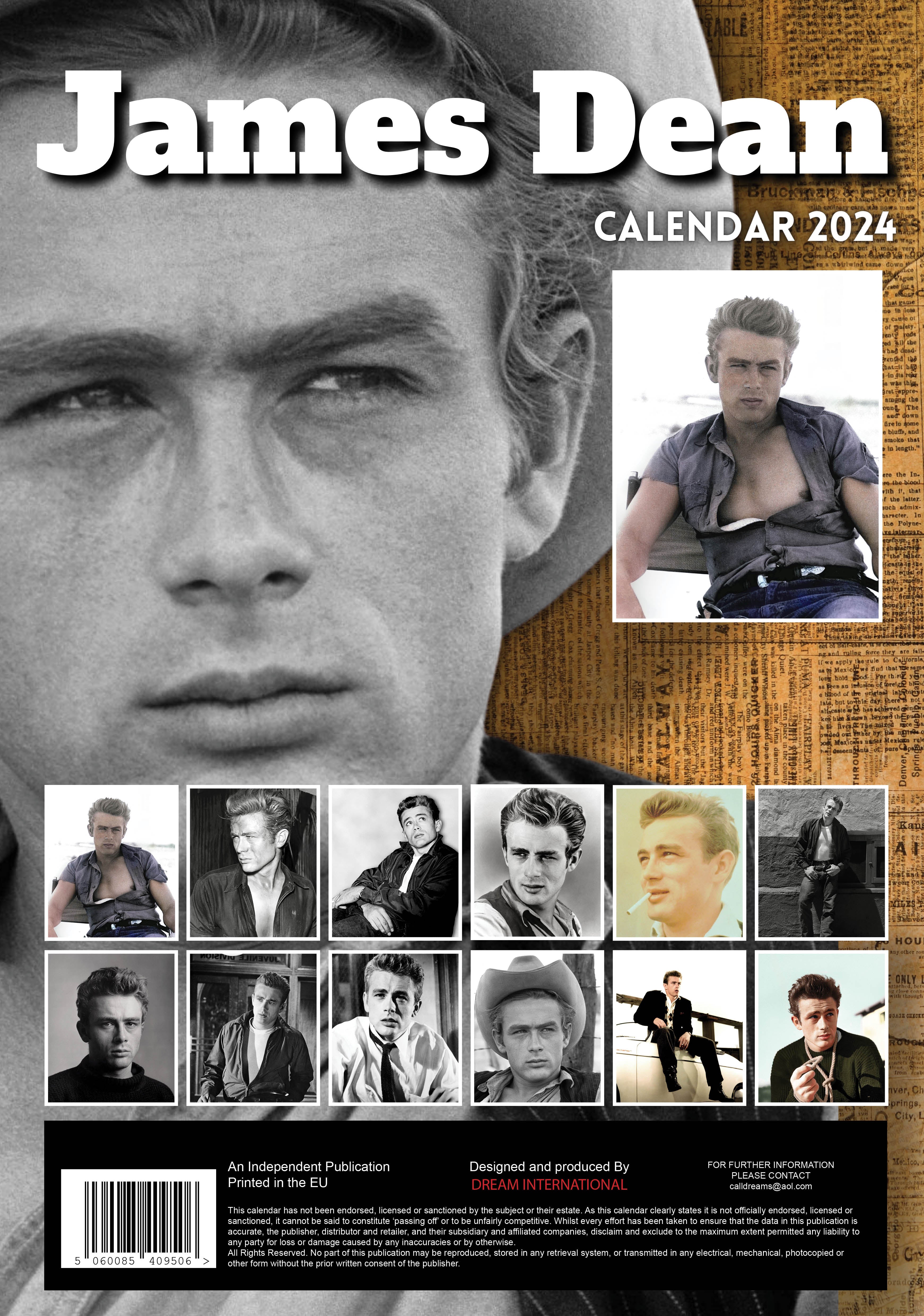 2024 James Dean - A3 Wall Calendar - Hollywood Idols Calendars by Call