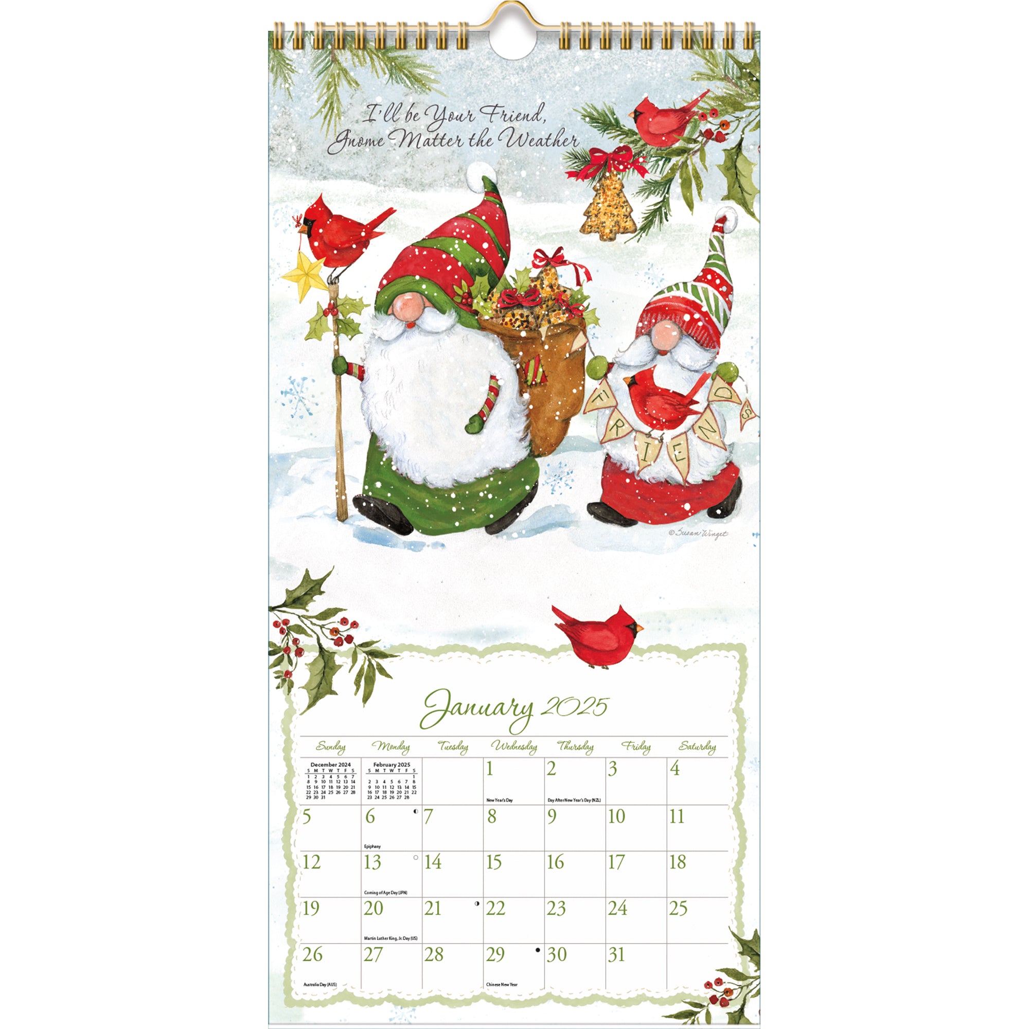 2025 Gnome Sweet Gnome - Slim Wall Calendar