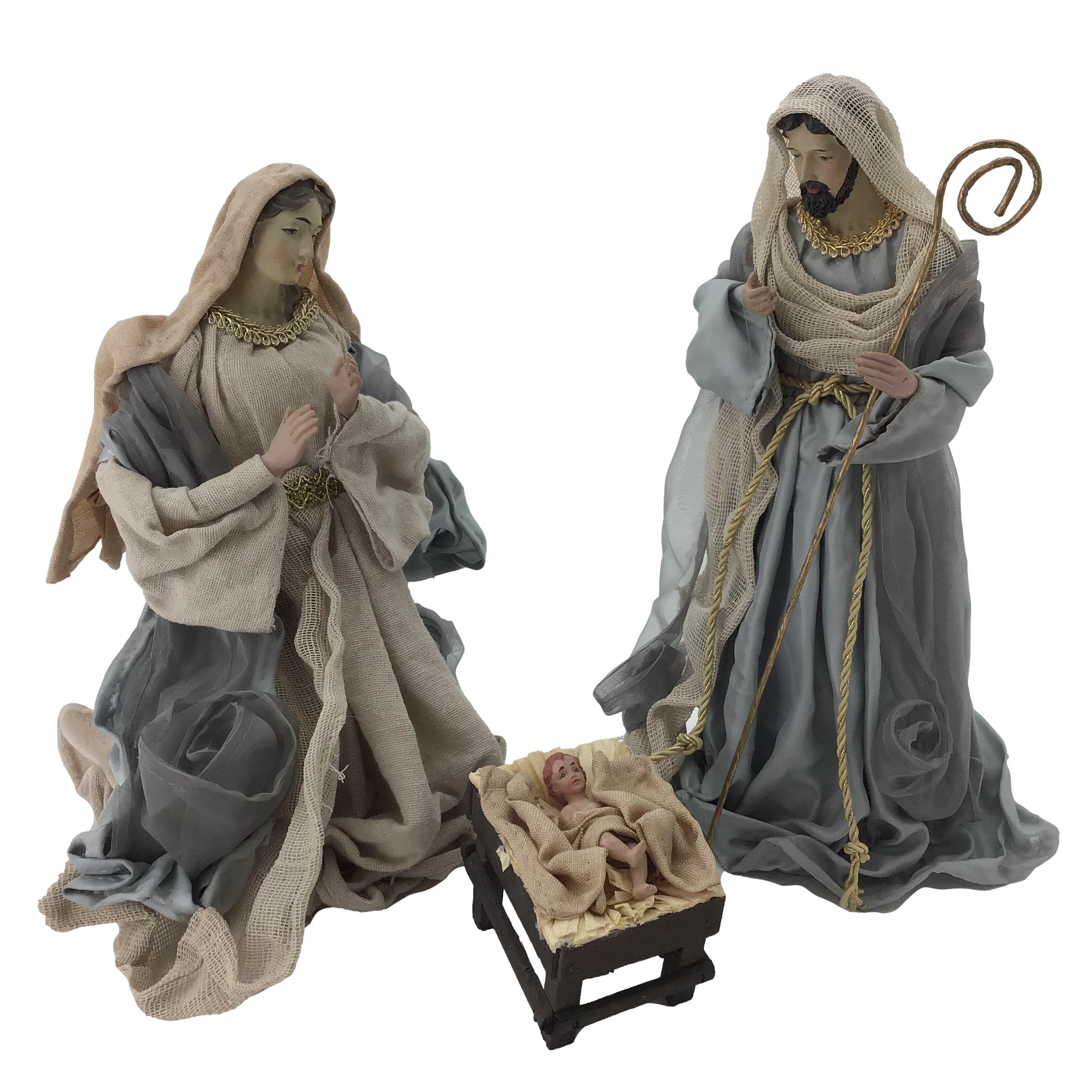 Nativity Blue 3 Piece (30 Cm) - Christmas Decoration