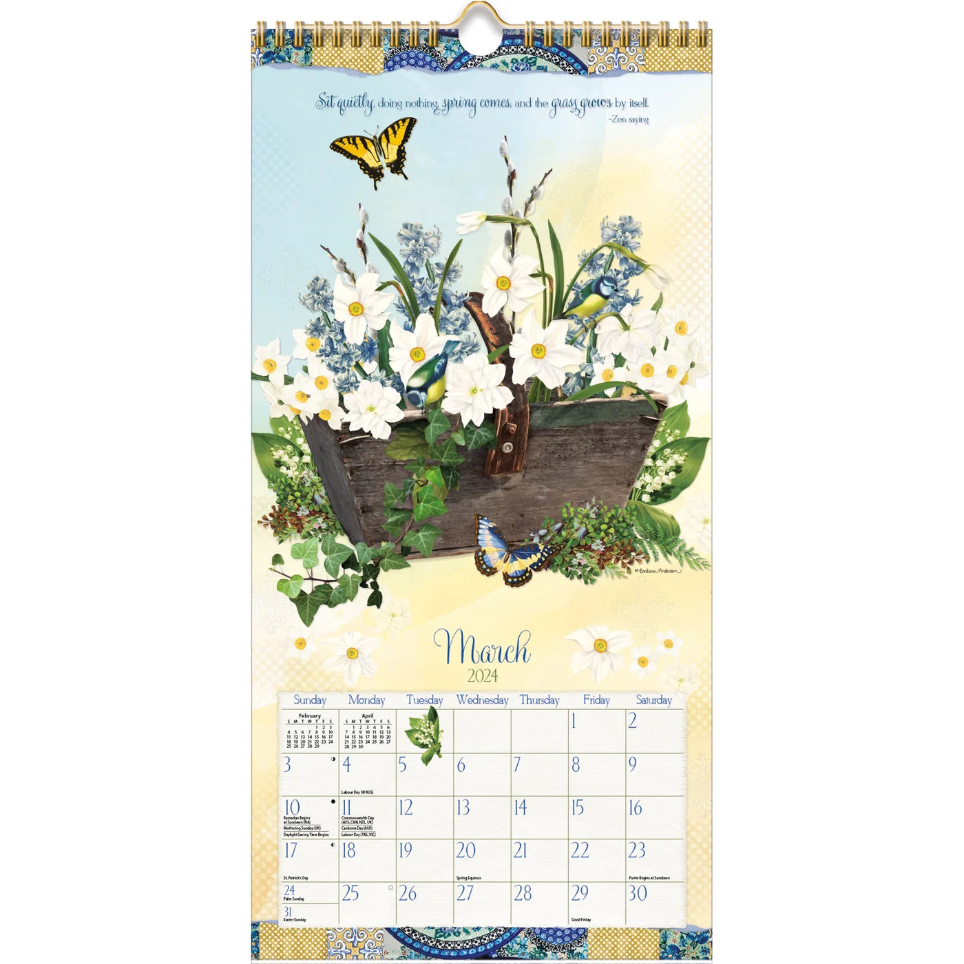 2024 Garden Botanicals - Slim Wall Calendar