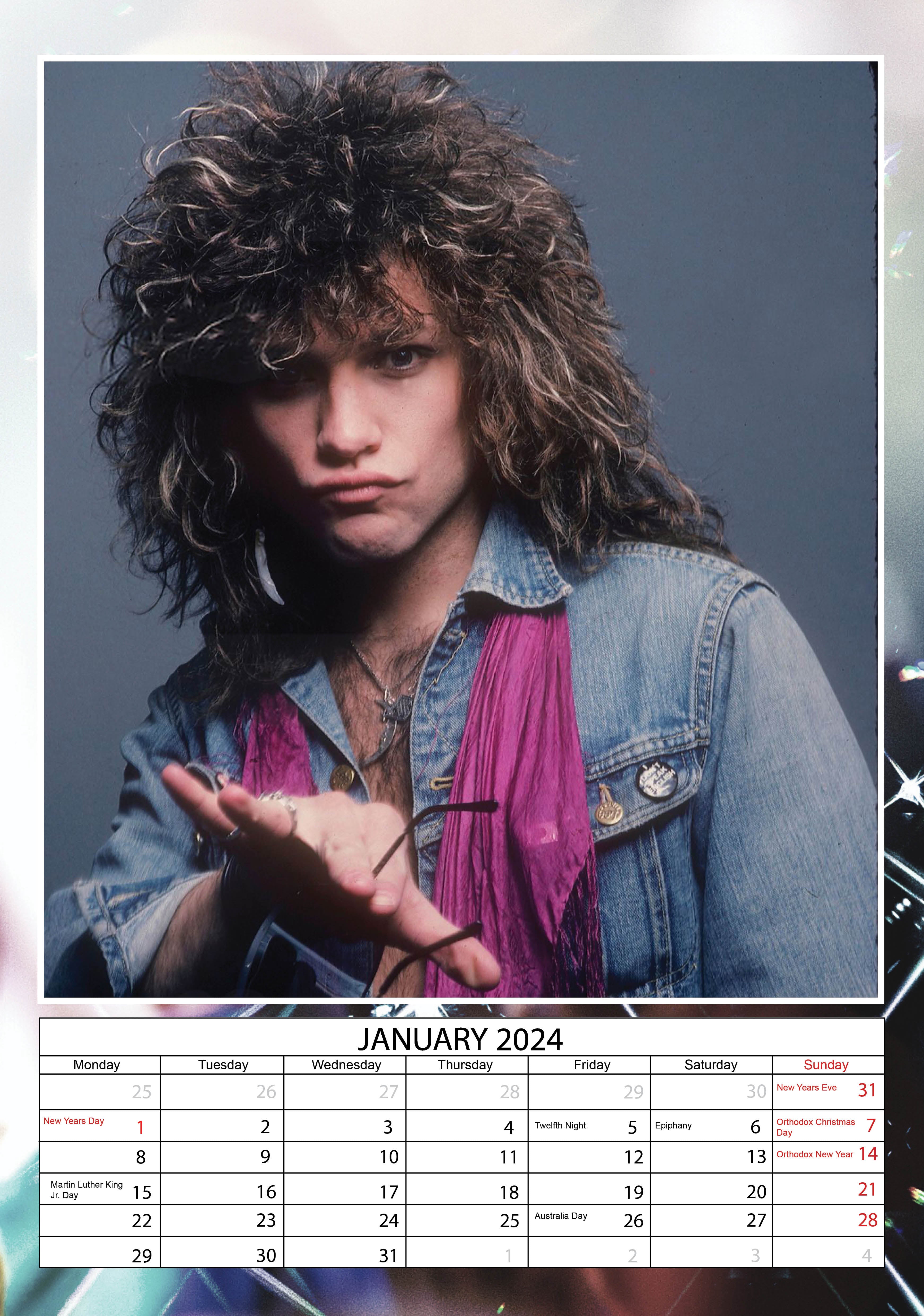 2024 Bon Jovi A3 Wall Calendar Music Celebrities Calendars by Call