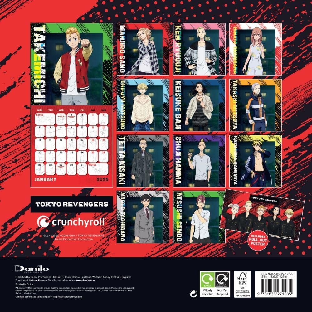 2025 Tokyo Revengers - Square Wall Calendar