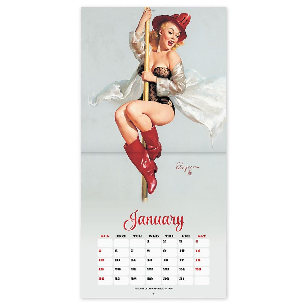 2025 Elvgren: Pin-Up Girls  - Square Wall Calendar