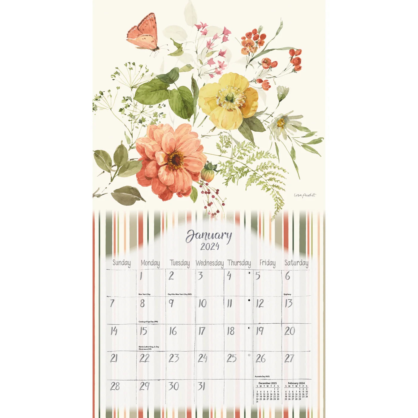 2024 LANG Watercolor Seasons by Lisa Audit Deluxe Wall Calendar