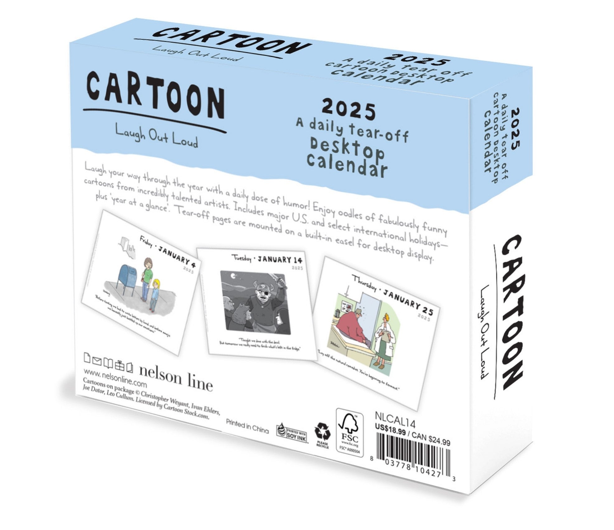 2025 Cartoon Daily Boxed Page-A-Day Calendar