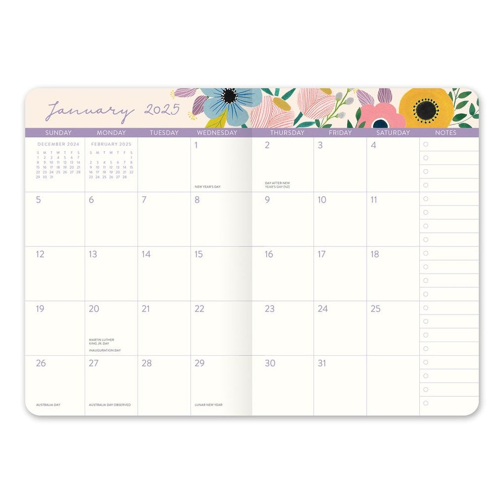 2025 Bella Flora - Monthly Pocket Diary/Planner