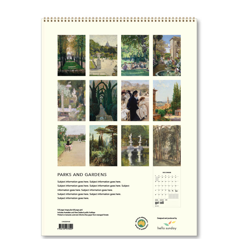 2025 Parks and Gardens - Deluxe Wall Calendar