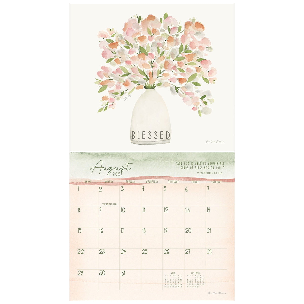 2027 Grace Upon Grace - Deluxe Wall Calendar by Blue Chair Blessing