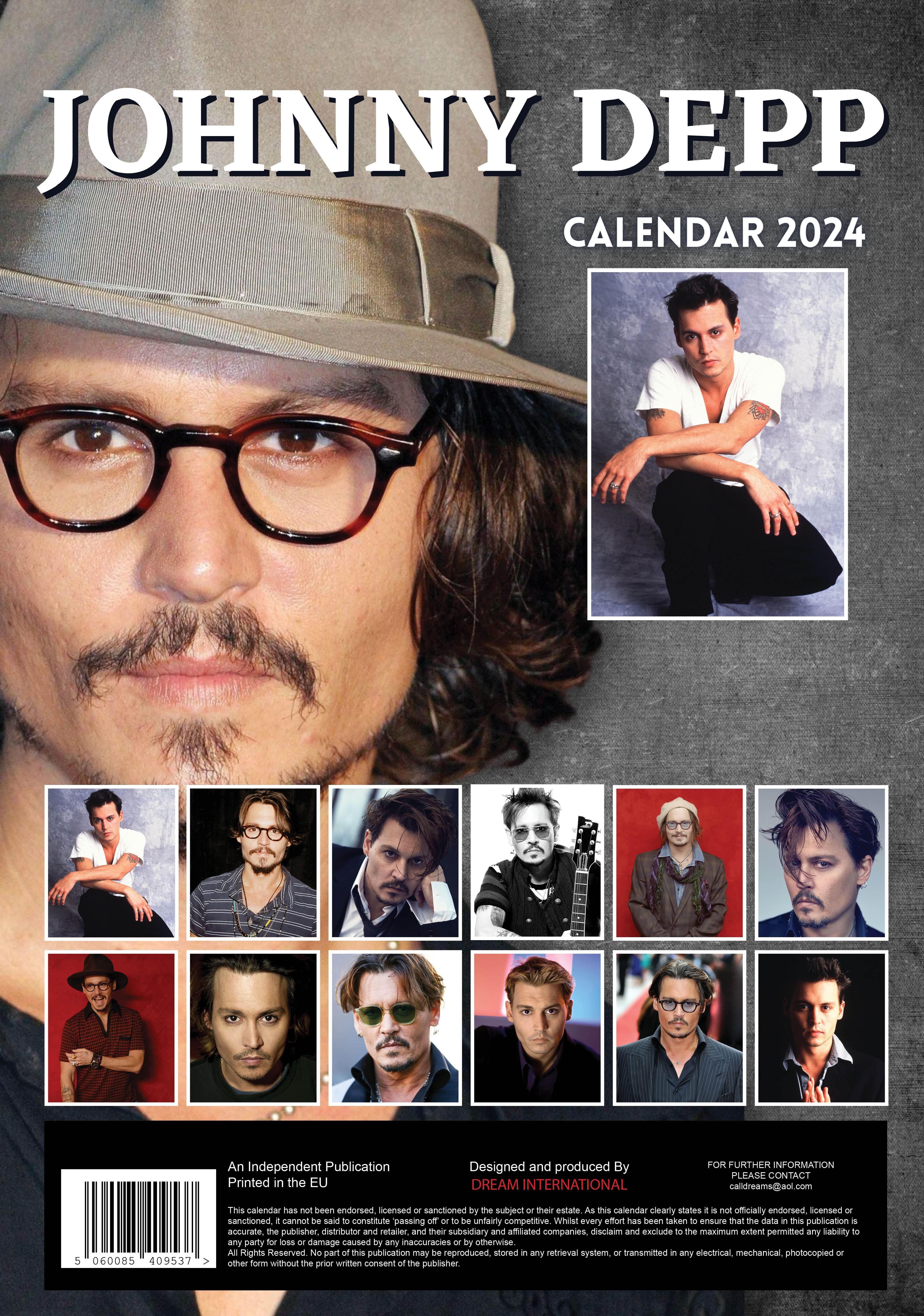 2024 Johnny Depp A3 Wall Calendar Hollywood Idols Calendars by
