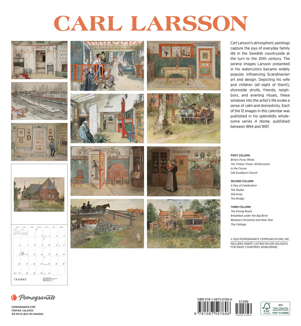 2024 Carl Larsson V3 Square Wall Calendar   197345a581b929807e686082d3cbc4d5 