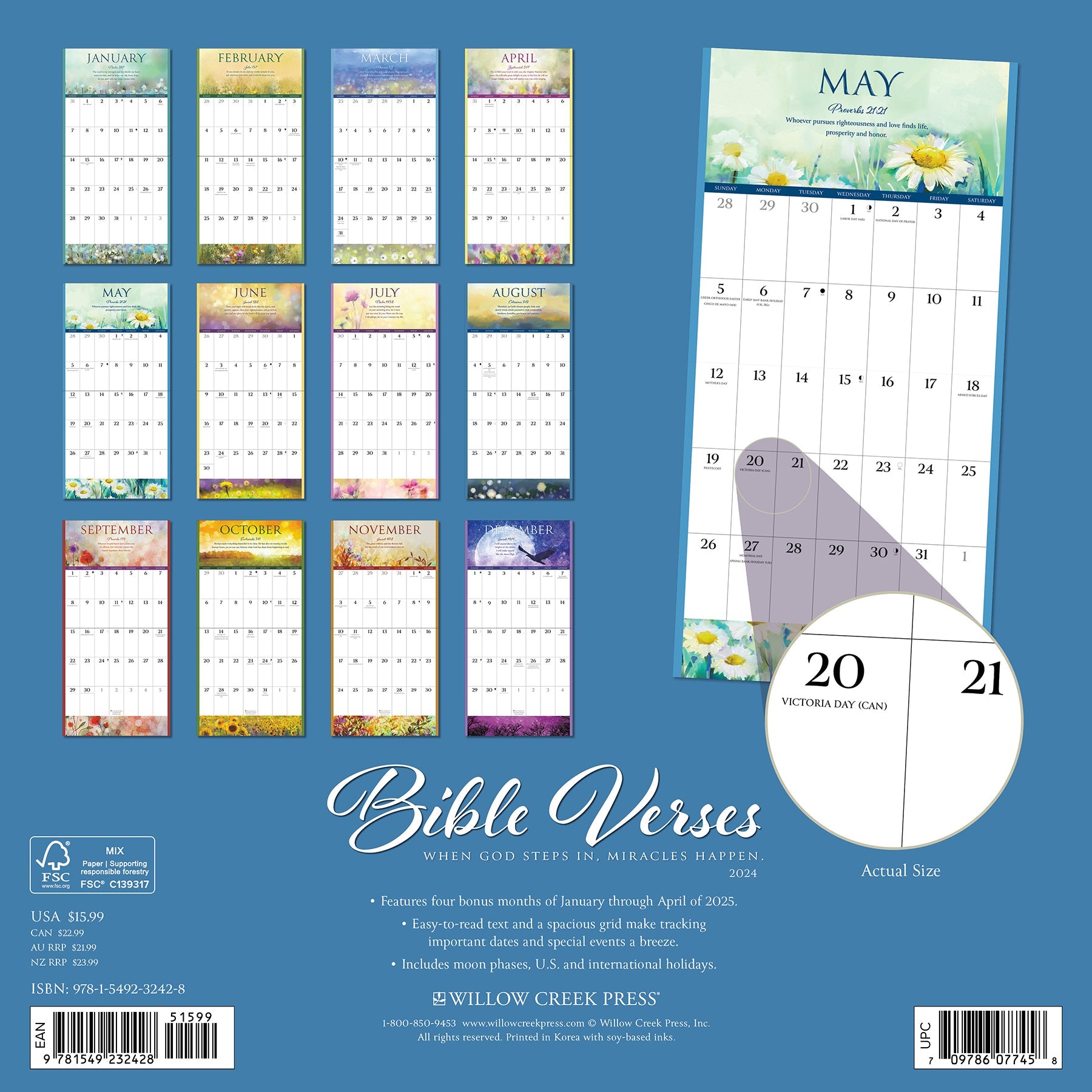 2024 Bible Verses - Square Wall Calendar