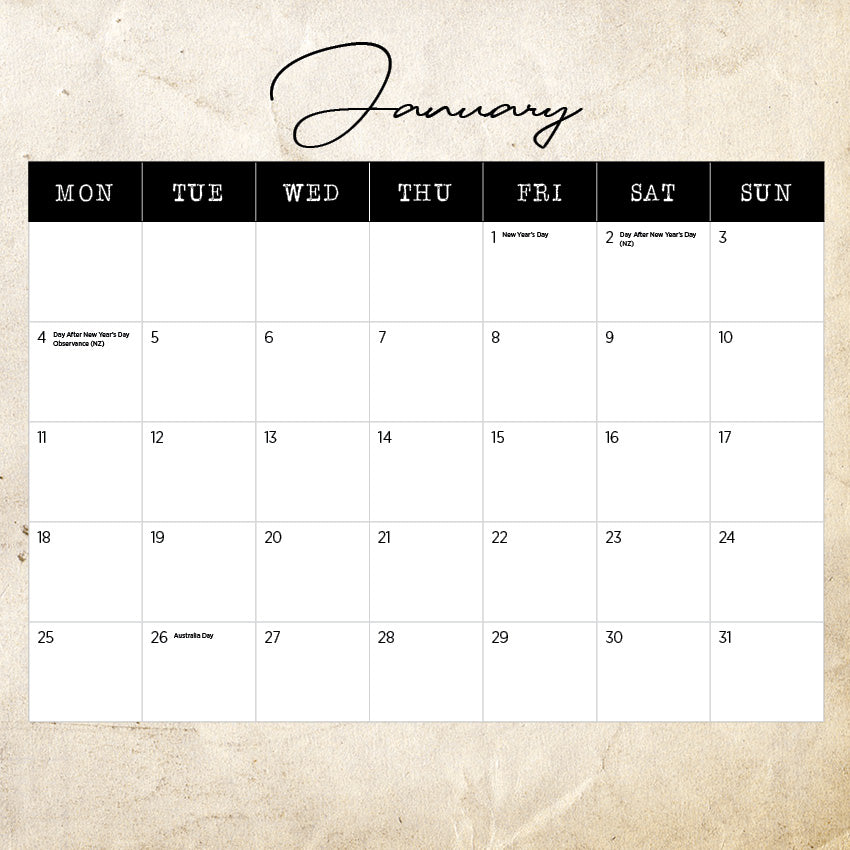 2027 19th Century Australia - Square Wall Calendar