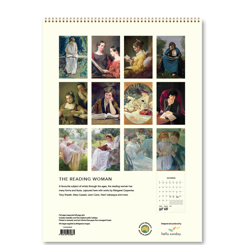 2024 The Reading Woman Deluxe Wall Calendar Art Calendars