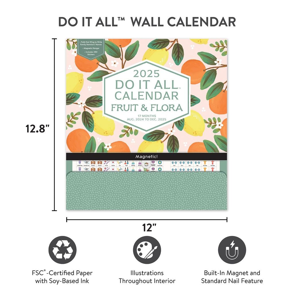 2025 Fruit & Flora Do It All Family Planner - Deluxe Wall Calendar