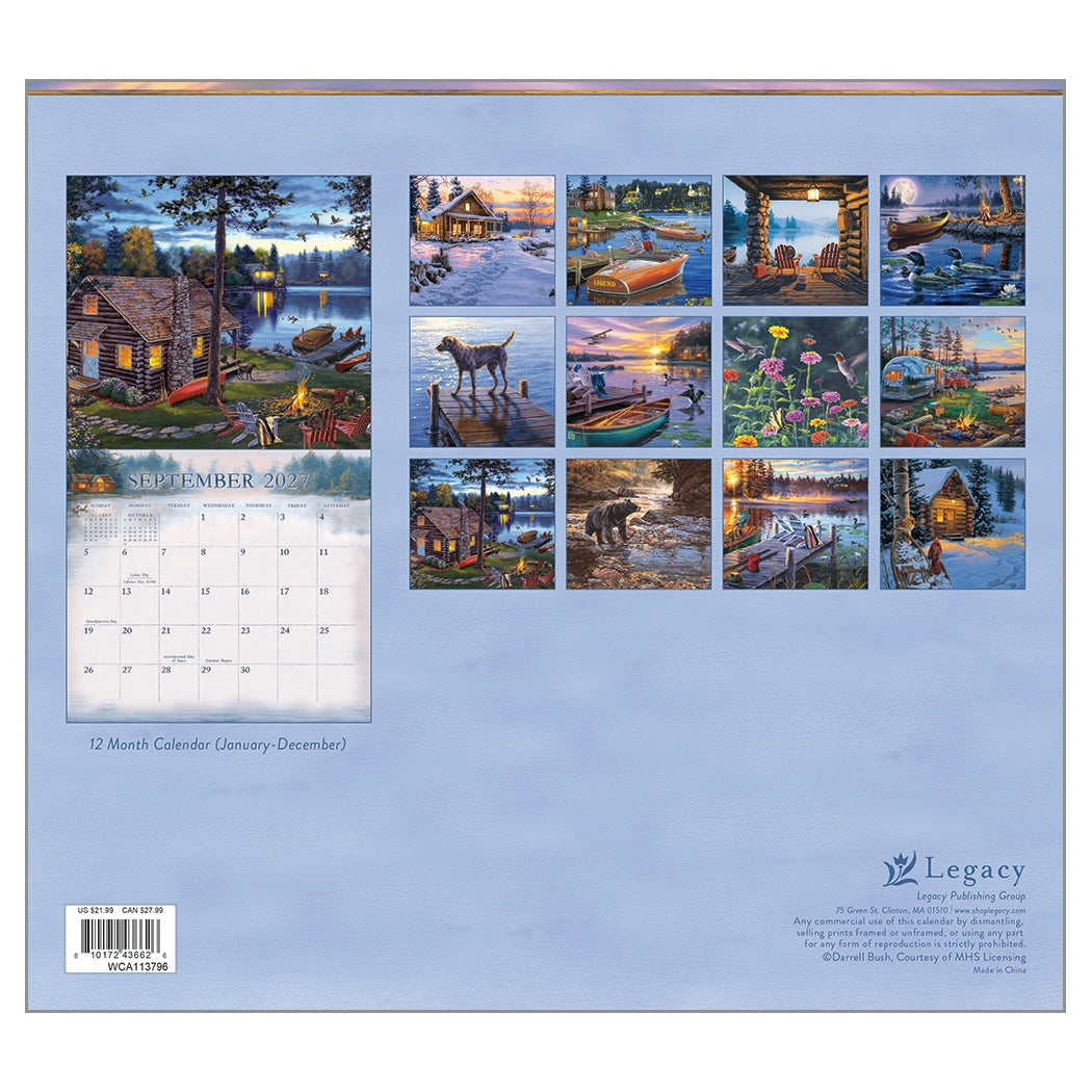 2027 Cabin View - Deluxe Wall Calendar by Dan DiPaolo