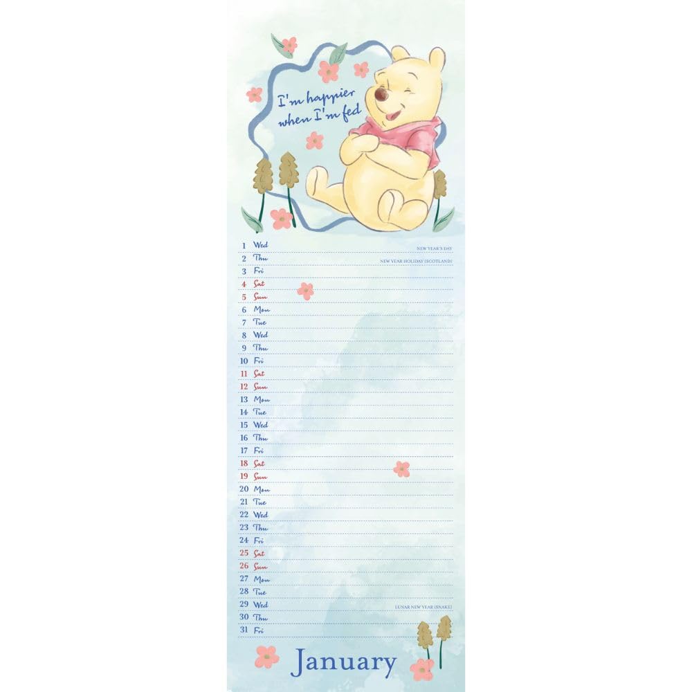 2025 Winnie The Pooh Sketchbook - Slim Wall Calendar