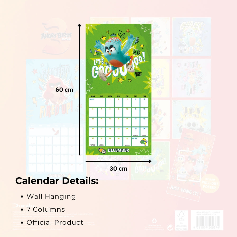 2027 Angry Birds 3 - Square Wall Calendar - product image 6