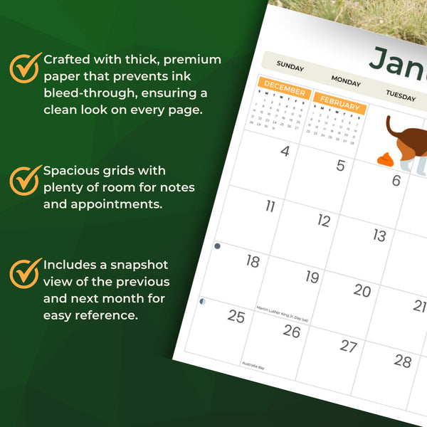 2026 Oooh Crap The Pooping Dogs Calendar Deluxe Wall Calendar
