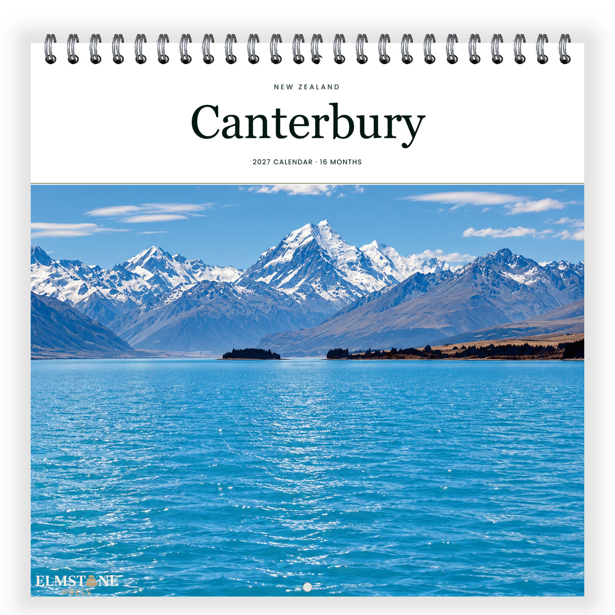 2027 Canterbury New Zealand Wire-O square wall calendar - front cover