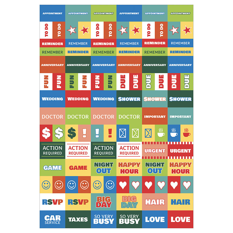 2027 Coca-Cola planner colour-coordinated stickers sheet two