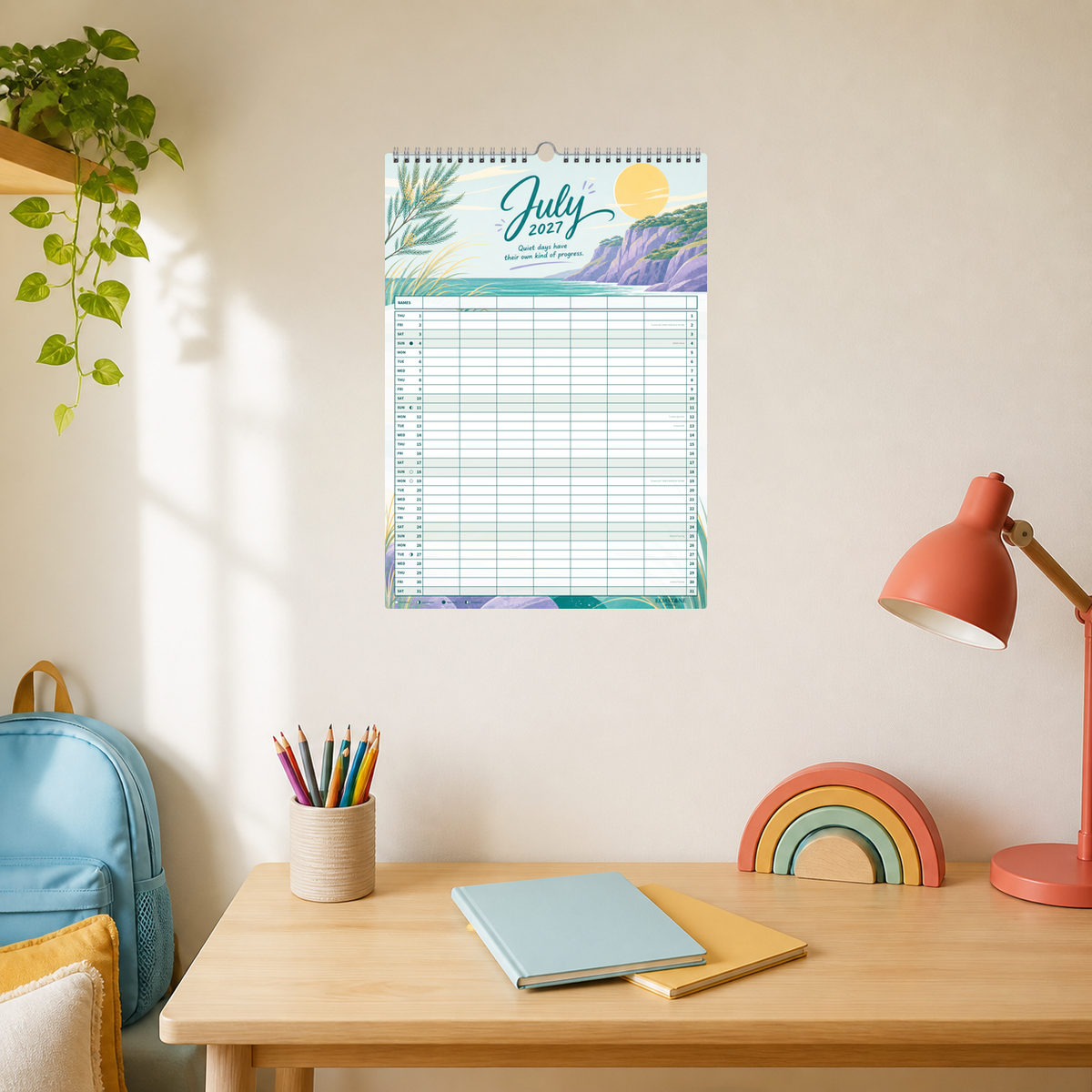 2027 Coast & Canopy - ONE BIG US A3 Australian Family Organiser Calendar - Image 06