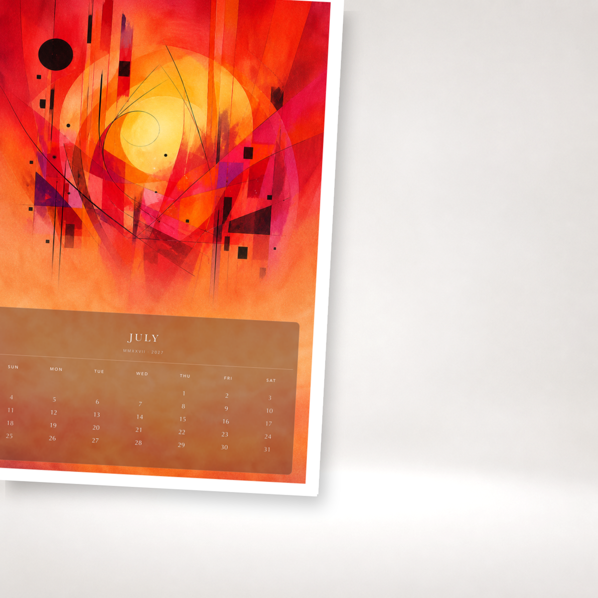 2027 Colour Symphonies (The Reimagined Collection - Inspired By Wassily Kandinsky) - A3 Wall Calendar - Image 07