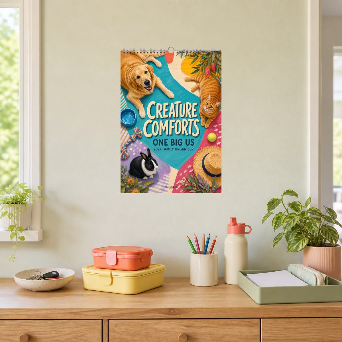 2027 Creature Comforts - ONE BIG US A3 Australian Family Organiser Calendar - Image 05