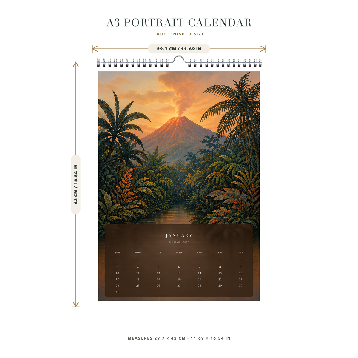 2027 Dream Jungles (The Reimagined Collection - Inspired By Henri Rousseau) - A3 Wall Calendar - Image 08