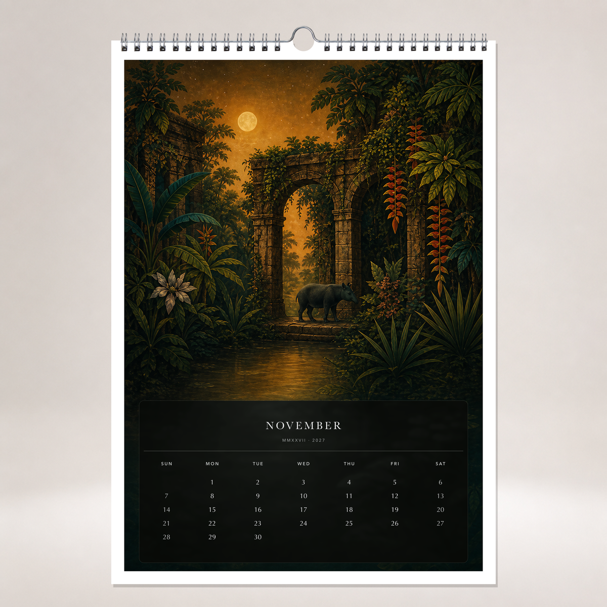2027 Dream Jungles (The Reimagined Collection - Inspired By Henri Rousseau) - A3 Wall Calendar - Image 11