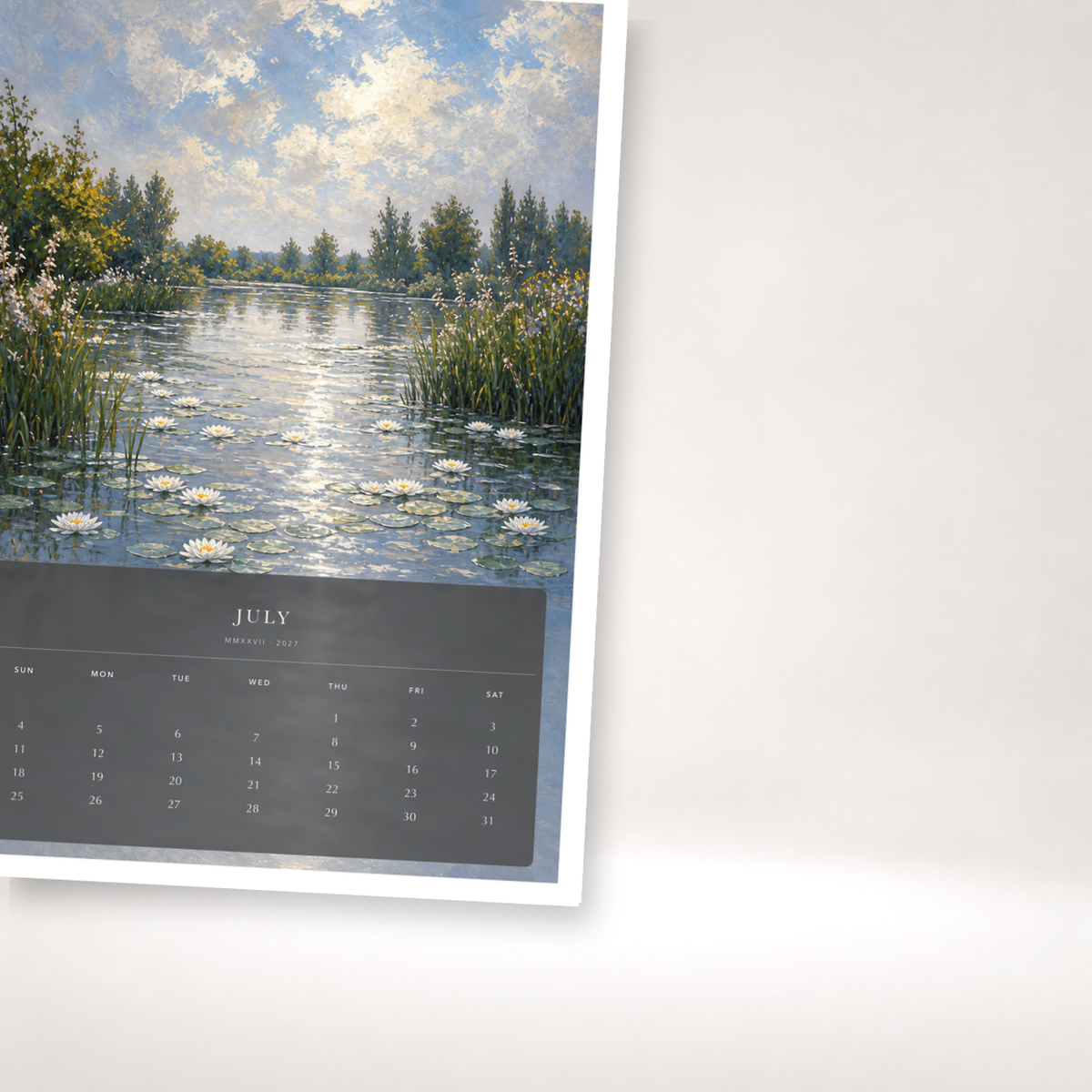 2027 Gardens of Light (The Reimagined Collection - Inspired By Claude Monet) - A3 Wall Calendar - Image 07
