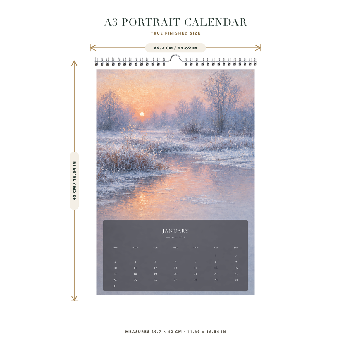 2027 Gardens of Light (The Reimagined Collection - Inspired By Claude Monet) - A3 Wall Calendar - Image 08