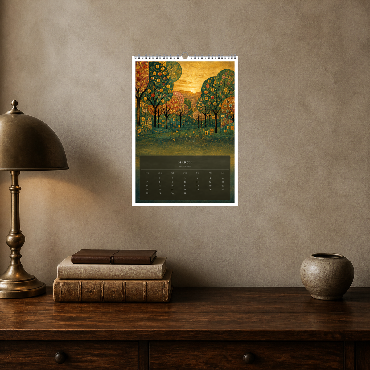 2027 Golden Reveries (The Reimagined Collection - Inspired By Gustav Klimt) - A3 Wall Calendar - Image 09