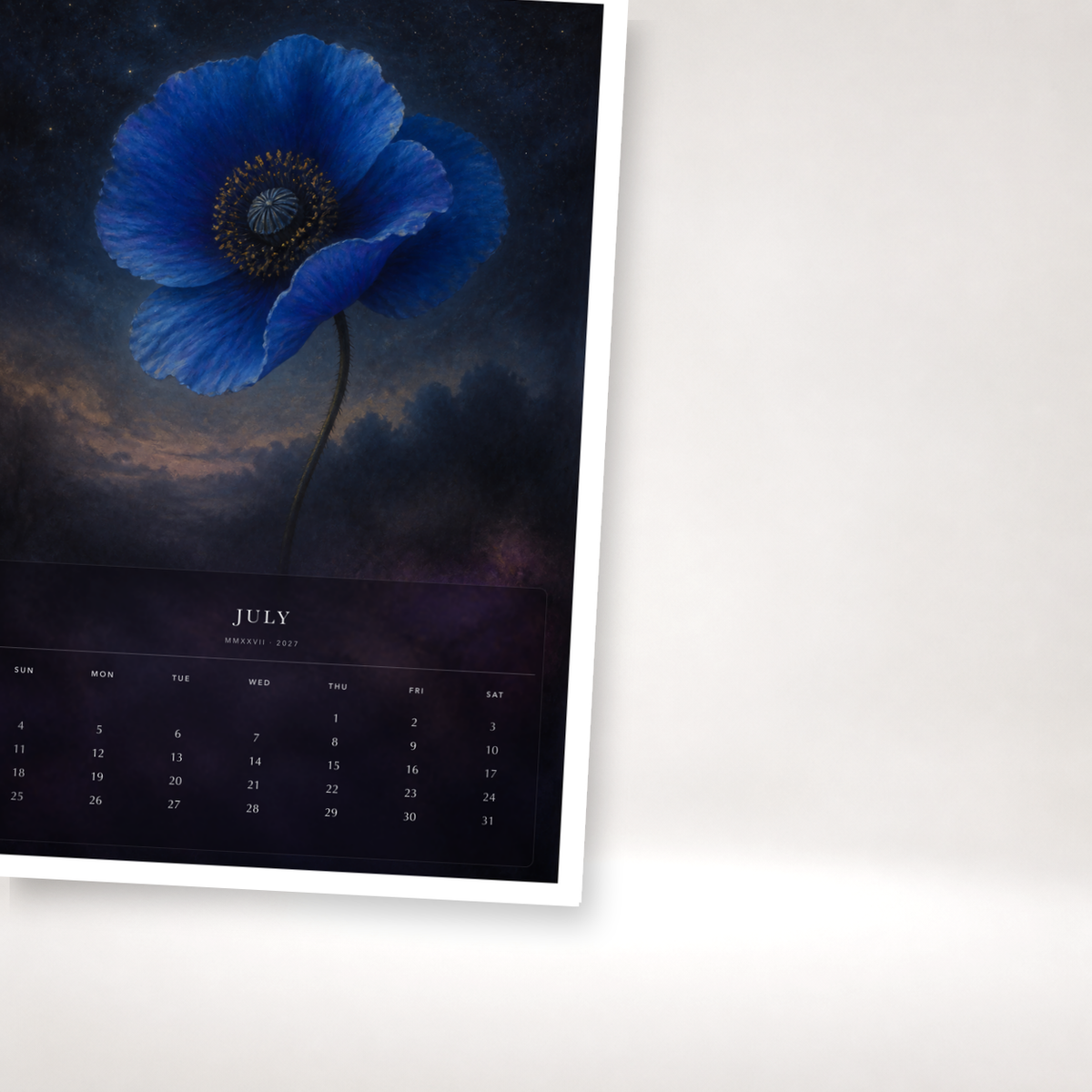 2027 Midnight Botanica (The Reimagined Collection - Inspired By Odilon Redon) - A3 Wall Calendar - Image 07