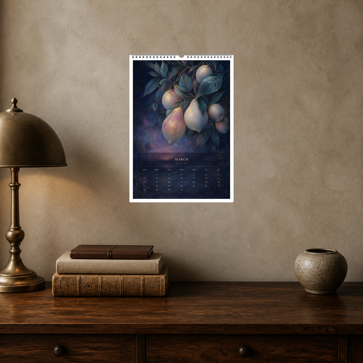 2027 Midnight Botanica (The Reimagined Collection - Inspired By Odilon Redon) - A3 Wall Calendar - Image 09