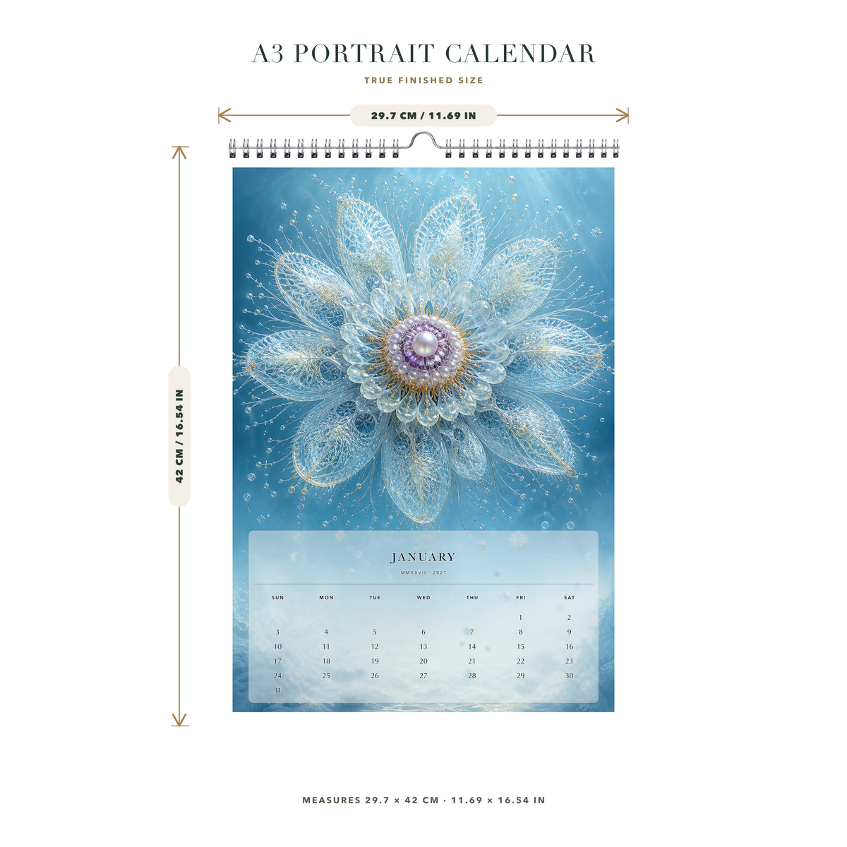 2027 Nature's Geometry (The Reimagined Collection - Inspired By Ernst Haeckel) - A3 Wall Calendar - Image 08