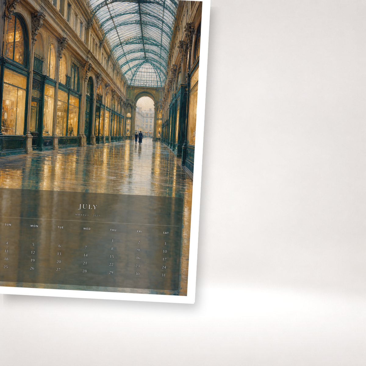 2027 Paris After Rain (The Reimagined Collection - Inspired By Gustave Caillebotte) - A3 Wall Calendar - Image 07