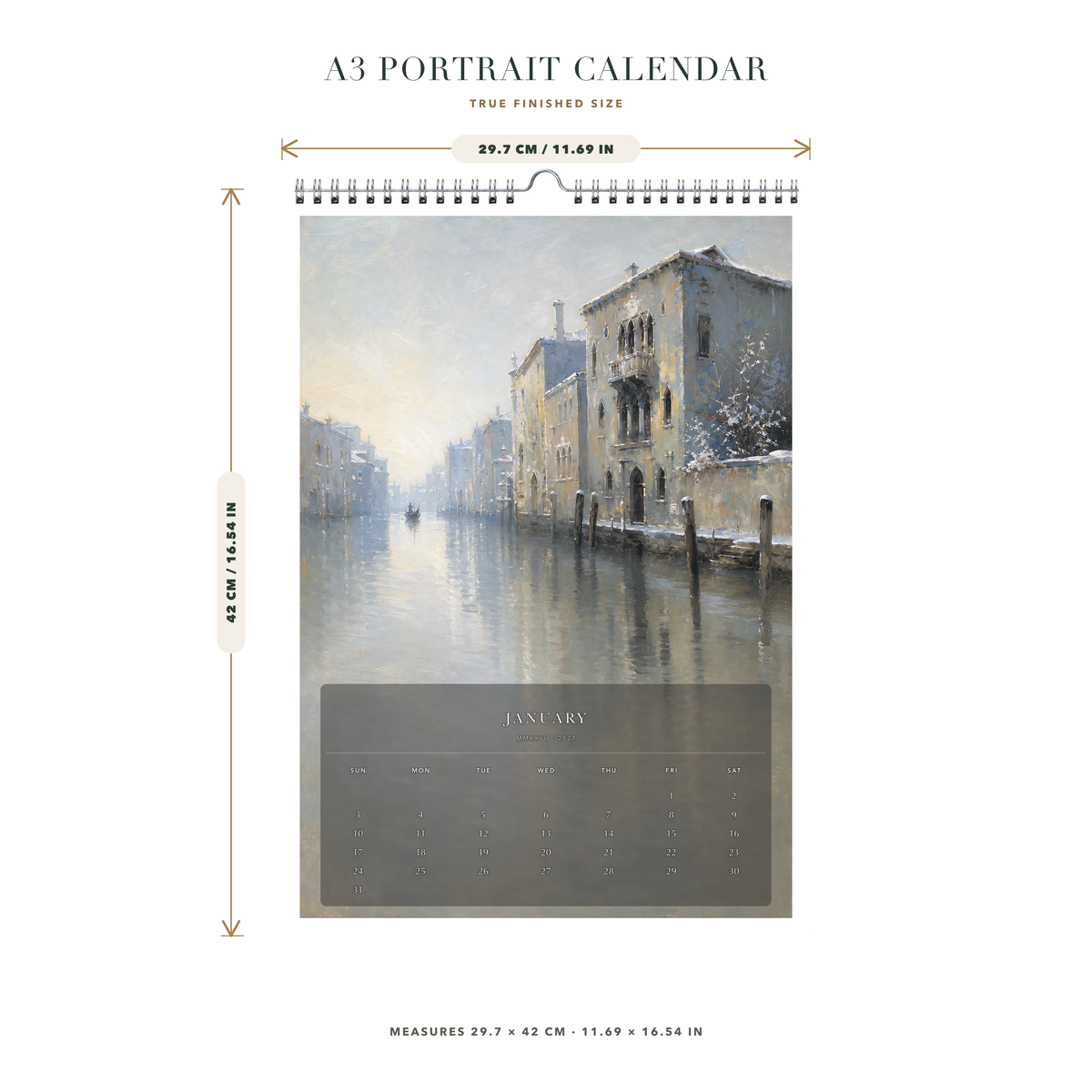 2027 Passages in Light (The Reimagined Collection - Inspired By John Singer Sargent) - A3 Wall Calendar - Image 08