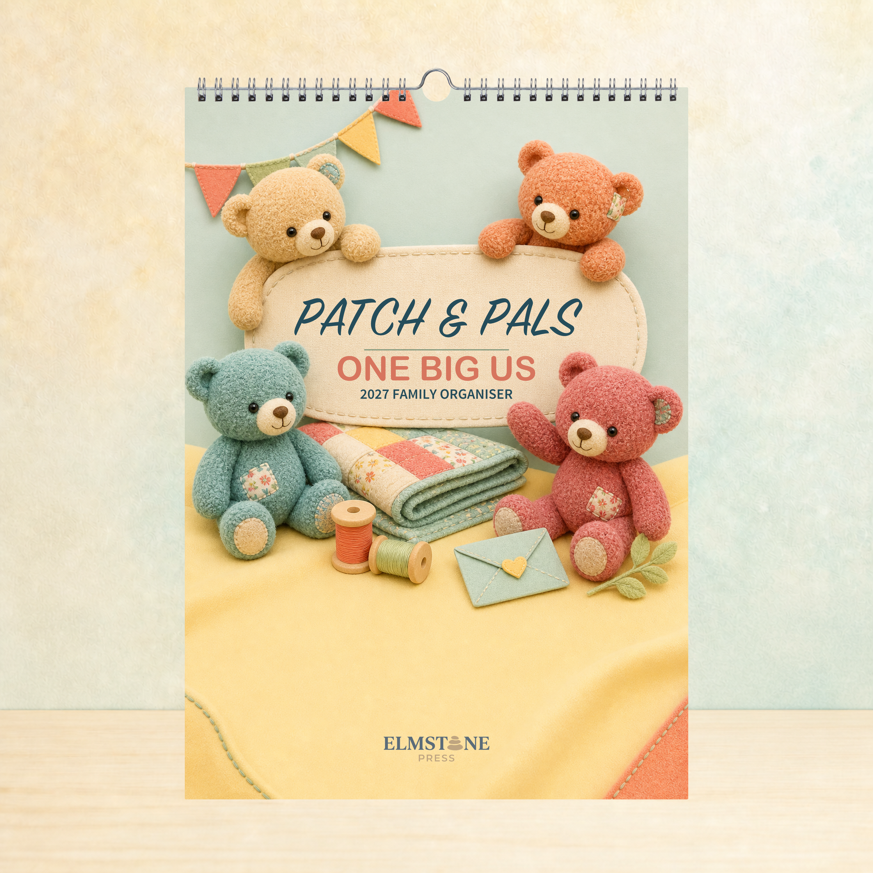 2027 Patch & Pals - ONE BIG US A3 Australian Family Organiser Calendar - Image 01