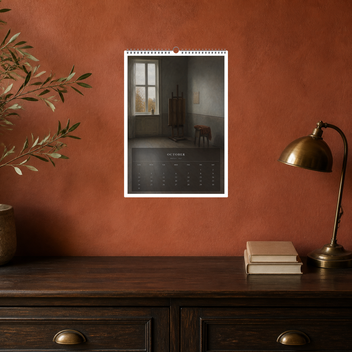 2027 Rooms of Stillness (The Reimagined Collection - Inspired By Vilhelm Hammershøi) - A3 Wall Calendar - Image 06