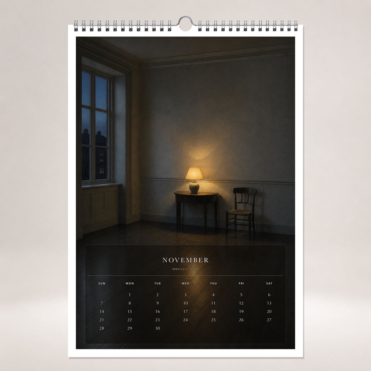 2027 Rooms of Stillness (The Reimagined Collection - Inspired By Vilhelm Hammershøi) - A3 Wall Calendar - Image 11