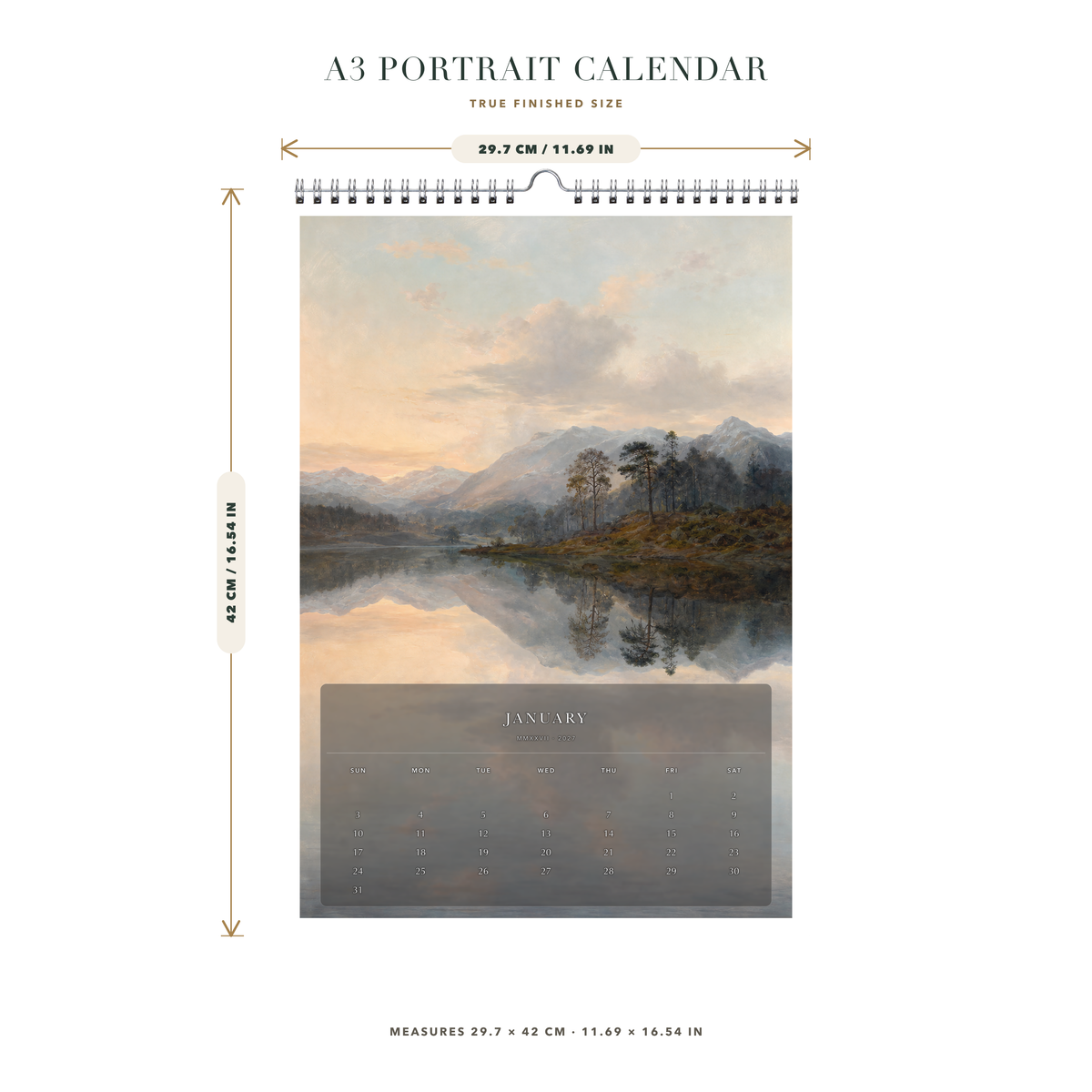 2027 Silent Horizons (The Reimagined Collection - Inspired By Caspar David Friedrich) - A3 Wall Calendar - Image 08