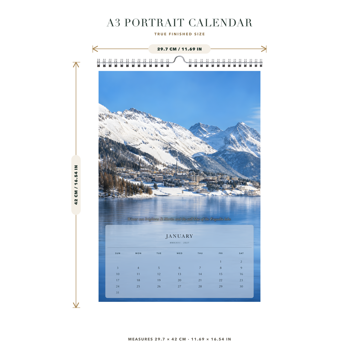 2027 Switzerland (The Grand Canvas Collection) - A3 Wall Calendar - Image 08