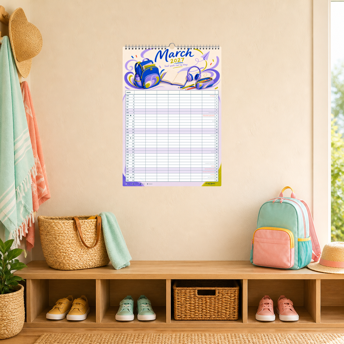 2027 The Bright Side Club - ONE BIG US A3 Australian Family Organiser Calendar - Image 09