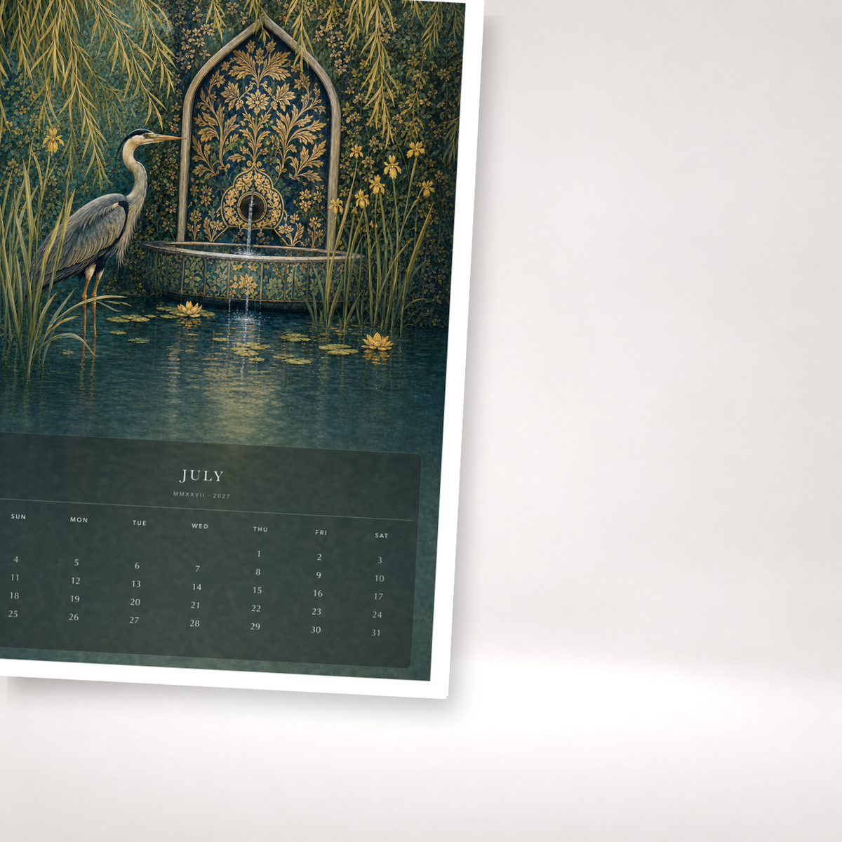 2027 The Enchanted Garden (The Reimagined Collection - Inspired By William Morris) - A3 Wall Calendar - Image 07